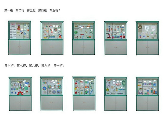 机械基础陈列柜,机械基础、声动同步CD解说示教陈列柜